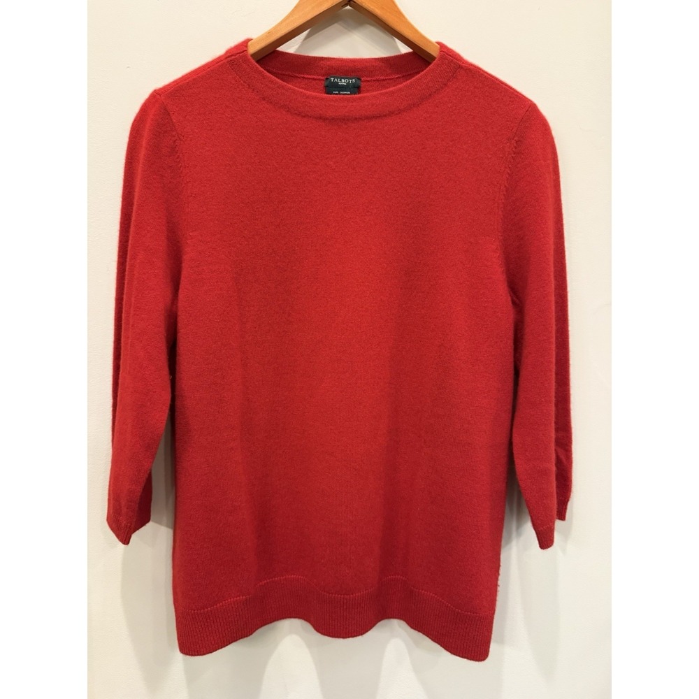 Talbots Women's Red 100% Cashmere Sweater Size XL Petites